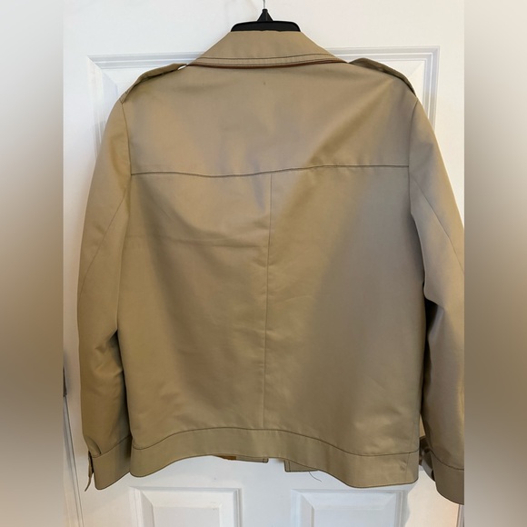 Cortefiel Vintage 70s Tan Jacket w Leather Trim Size Large - Picture 2 of 11